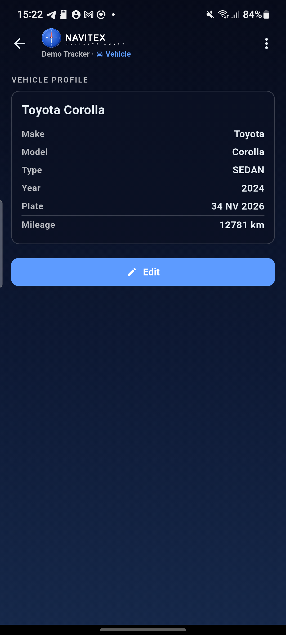 Vehicle — car profile + maintenance schedule