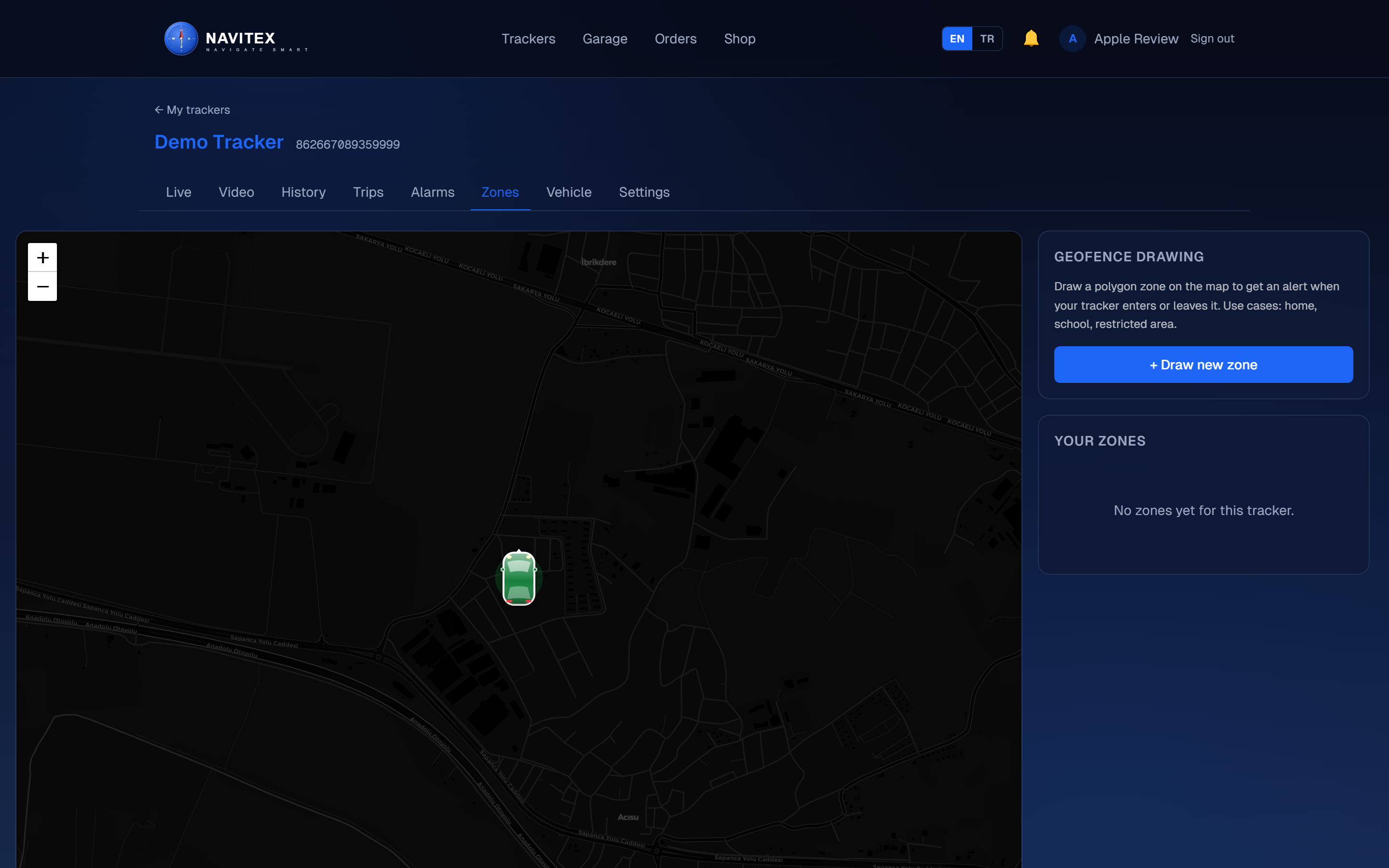 Geofences — draw inclusion or exclusion areas